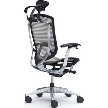 コンテッサセコンダ、固定肘、可動ヘッド、座メッシュ、ハンガー付、ランバー無、ブラックB、ポリッシュ、脚ポリッシュ、ウレタン オカムラ(岡村製作所)