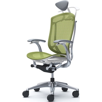 コンテッサセコンダ、固定肘、可動ヘッド、座メッシュ、ハンガー付、ランバー無、ホワイトB、ポリッシュ、脚ポリッシュ、ウレタン オカムラ(岡村製作所)