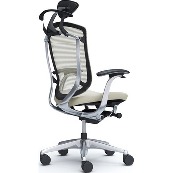 コンテッサセコンダ、固定肘、可動ヘッド、座クッション、ハンガー付、ランバー無、ブラックB、ポリッシュ、脚ポリッシュ、ウレタン オカムラ(岡村製作所)