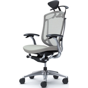 コンテッサセコンダ、固定肘、可動ヘッド、座クッション、ハンガー付、ランバー無、ブラックB、ポリッシュ、脚ポリッシュ、ウレタン オカムラ(岡村製作所)