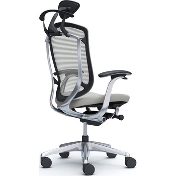 コンテッサセコンダ、固定肘、可動ヘッド、座クッション、ハンガー付、ランバー無、ブラックB、ポリッシュ、脚ポリッシュ、ウレタン オカムラ(岡村製作所)