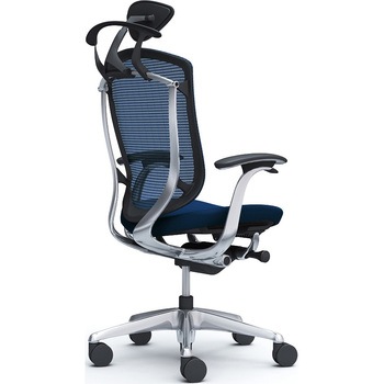 コンテッサセコンダ、固定肘、可動ヘッド、座クッション、ハンガー付、ランバー無、ブラックB、ポリッシュ、脚ポリッシュ、ウレタン オカムラ(岡村製作所)