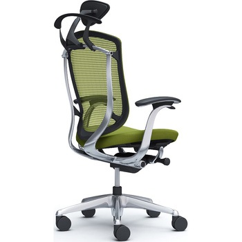 コンテッサセコンダ、固定肘、可動ヘッド、座クッション、ハンガー付、ランバー無、ブラックB、ポリッシュ、脚ポリッシュ、ウレタン オカムラ(岡村製作所)