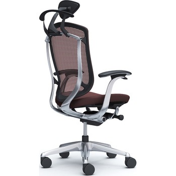 コンテッサセコンダ、固定肘、可動ヘッド、座クッション、ハンガー付、ランバー無、ブラックB、ポリッシュ、脚ポリッシュ、ウレタン オカムラ(岡村製作所)