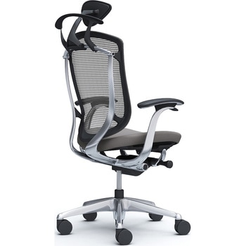 コンテッサセコンダ、固定肘、可動ヘッド、座クッション、ハンガー付、ランバー無、ブラックB、ポリッシュ、脚ポリッシュ、ウレタン オカムラ(岡村製作所)