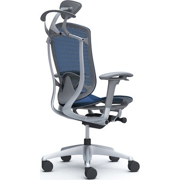 コンテッサセコンダ、可動肘、可動ヘッド、座メッシュ、ハンガー付、ランバー付、グレーB、シルバー、脚シルバー、ウレタン オカムラ(岡村製作所)