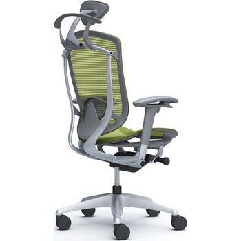 コンテッサセコンダ、可動肘、可動ヘッド、座メッシュ、ハンガー付、ランバー付、グレーB、シルバー、脚シルバー、ウレタン オカムラ(岡村製作所)