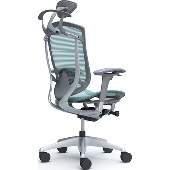 コンテッサセコンダ、可動肘、可動ヘッド、座メッシュ、ハンガー付、ランバー付、グレーB、シルバー、脚シルバー、ウレタン オカムラ(岡村製作所)