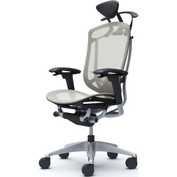 コンテッサセコンダ、可動肘、可動ヘッド、座メッシュ、ハンガー付、ランバー付、ブラックB、シルバー、脚シルバー、ウレタン - オカムラ(岡村製作所)