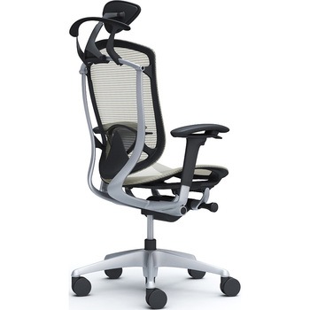 コンテッサセコンダ、可動肘、可動ヘッド、座メッシュ、ハンガー付、ランバー付、ブラックB、シルバー、脚シルバー、ウレタン - オカムラ(岡村製作所)