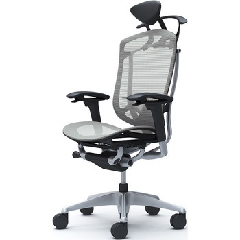 コンテッサセコンダ、可動肘、可動ヘッド、座メッシュ、ハンガー付、ランバー付、ブラックB、シルバー、脚シルバー、ウレタン - オカムラ(岡村製作所)