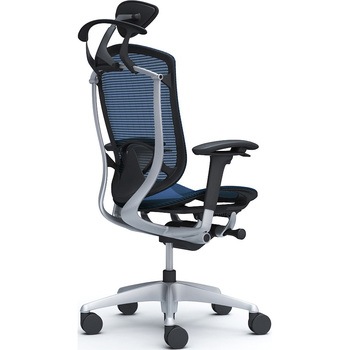 コンテッサセコンダ、可動肘、可動ヘッド、座メッシュ、ハンガー付、ランバー付、ブラックB、シルバー、脚シルバー、ウレタン - オカムラ(岡村製作所)