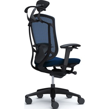 コンテッサセコンダ、可動肘、可動ヘッド、座クッション、ハンガー付、ランバー付、ブラックB、ブラック、脚ブラック、ウレタン - オカムラ(岡村製作所)