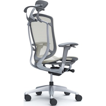 コンテッサセコンダ、可動肘、可動ヘッド、座メッシュ、ハンガー付、ランバー無、グレーB、シルバー、脚シルバー、ウレタン オカムラ(岡村製作所)