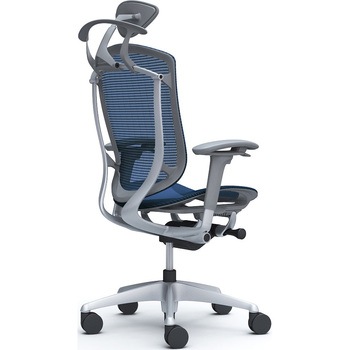 コンテッサセコンダ、可動肘、可動ヘッド、座メッシュ、ハンガー付、ランバー無、グレーB、シルバー、脚シルバー、ウレタン オカムラ(岡村製作所)