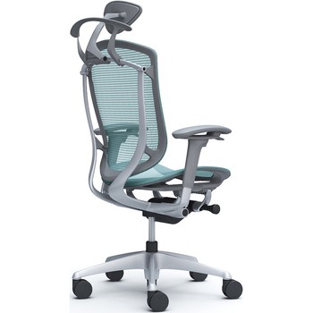 コンテッサセコンダ、可動肘、可動ヘッド、座メッシュ、ハンガー付、ランバー無、グレーB、シルバー、脚シルバー、ウレタン オカムラ(岡村製作所)