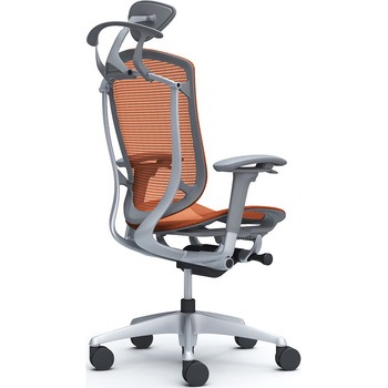 コンテッサセコンダ、可動肘、可動ヘッド、座メッシュ、ハンガー付、ランバー無、グレーB、シルバー、脚シルバー、ウレタン オカムラ(岡村製作所)