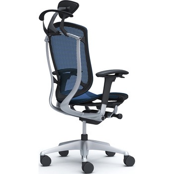 コンテッサセコンダ、可動肘、可動ヘッド、座メッシュ、ハンガー付、ランバー無、ブラックB、シルバー、脚シルバー、ウレタン オカムラ(岡村製作所)