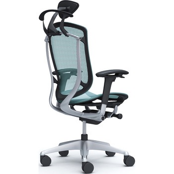コンテッサセコンダ、可動肘、可動ヘッド、座メッシュ、ハンガー付、ランバー無、ブラックB、シルバー、脚シルバー、ウレタン オカムラ(岡村製作所)