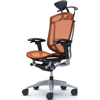 コンテッサセコンダ、可動肘、可動ヘッド、座メッシュ、ハンガー付、ランバー無、ブラックB、シルバー、脚シルバー、ウレタン オカムラ(岡村製作所)