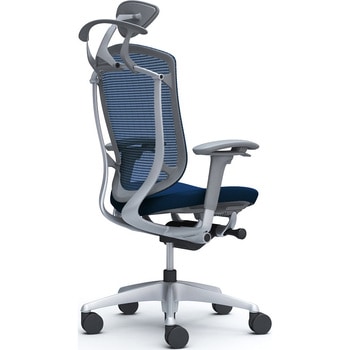 コンテッサセコンダ、可動肘、可動ヘッド、座クッション、ハンガー付、ランバー無、グレーB、シルバー、脚シルバー、ウレタン オカムラ(岡村製作所)