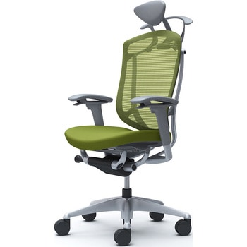 コンテッサセコンダ、可動肘、可動ヘッド、座クッション、ハンガー付、ランバー無、グレーB、シルバー、脚シルバー、ウレタン オカムラ(岡村製作所)