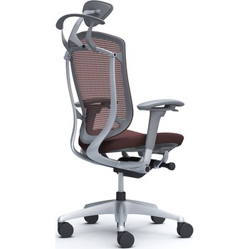 コンテッサセコンダ、可動肘、可動ヘッド、座クッション、ハンガー付、ランバー無、グレーB、シルバー、脚シルバー、ウレタン オカムラ(岡村製作所)