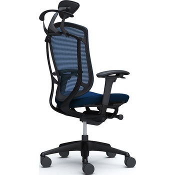 コンテッサセコンダ、可動肘、可動ヘッド、座クッション、ハンガー付、ランバー無、ブラックB、ブラック、脚ブラック、ウレタン オカムラ(岡村製作所)