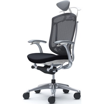 コンテッサセコンダ，固定肘，座クッション，小型ヘッド5本脚，ポリッシュ，ホワイト，ランバー付ハンガー付 オカムラ(岡村製作所)