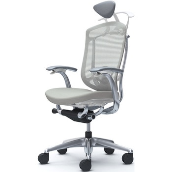 コンテッサセコンダ，固定肘，座クッション，小型ヘッド5本脚，ポリッシュ，ホワイト，ランバー付ハンガー付 オカムラ(岡村製作所)