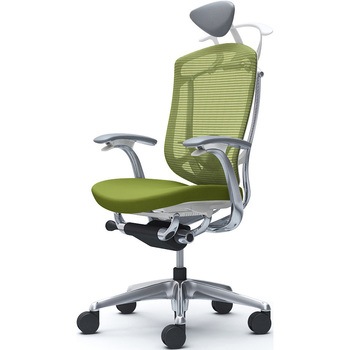 コンテッサセコンダ，固定肘，座クッション，小型ヘッド5本脚，ポリッシュ，ホワイト，ランバー付ハンガー付 オカムラ(岡村製作所)