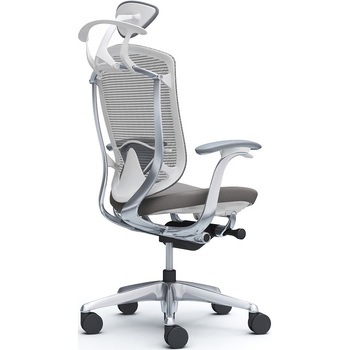 コンテッサセコンダ，固定肘，座クッション，小型ヘッド5本脚，ポリッシュ，ホワイト，ランバー付ハンガー付 オカムラ(岡村製作所)