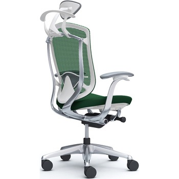 コンテッサセコンダ，固定肘，座クッション，小型ヘッド5本脚，ポリッシュ，ホワイト，ランバー付ハンガー付 オカムラ(岡村製作所)