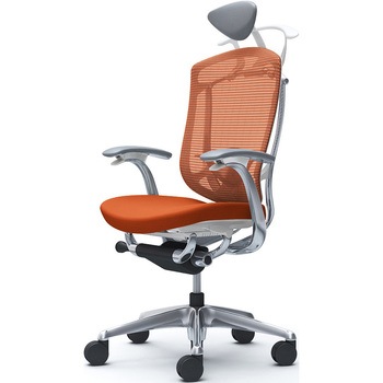 コンテッサセコンダ，固定肘，座クッション，小型ヘッド5本脚，ポリッシュ，ホワイト，ランバー付ハンガー付 オカムラ(岡村製作所)