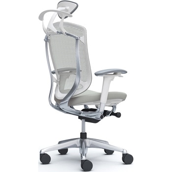 コンテッサセコンダ、可動肘、可動ヘッド、座クッション、ハンガー付、ランバー無、ホワイトB、ポリッシュ、脚ポリッシュ、ウレタン - オカムラ(岡村製作所)