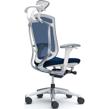 コンテッサセコンダ、可動肘、可動ヘッド、座クッション、ハンガー付、ランバー無、ホワイトB、ポリッシュ、脚ポリッシュ、ウレタン - オカムラ(岡村製作所)