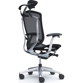 コンテッサセコンダ，固定肘，座メッシュ，小型ヘッド5本脚，ポリッシュ，ブラック，ランバー無ハンガー付 オカムラ(岡村製作所)