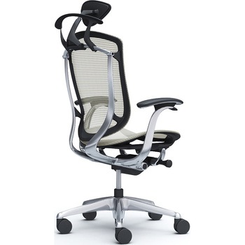 コンテッサセコンダ，固定肘，座メッシュ，小型ヘッド5本脚，ポリッシュ，ブラック，ランバー無ハンガー付 オカムラ(岡村製作所)