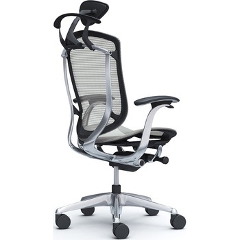 コンテッサセコンダ，固定肘，座メッシュ，小型ヘッド5本脚，ポリッシュ，ブラック，ランバー無ハンガー付 オカムラ(岡村製作所)