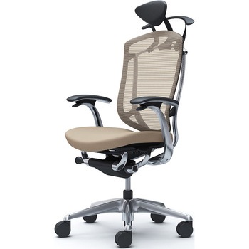 コンテッサセコンダ，固定肘，座クッション，小型ヘッド5本脚，ポリッシュ，ブラック，ランバー無ハンガー付 オカムラ(岡村製作所)