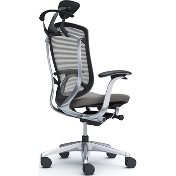 コンテッサセコンダ，固定肘，座クッション，小型ヘッド5本脚，ポリッシュ，ブラック，ランバー無ハンガー付 オカムラ(岡村製作所)