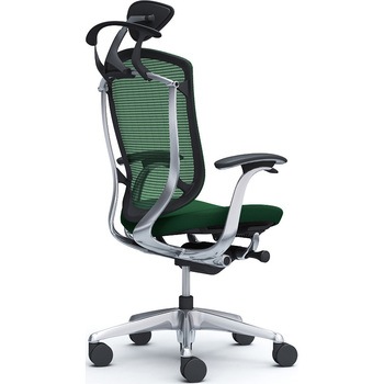 コンテッサセコンダ，固定肘，座クッション，小型ヘッド5本脚，ポリッシュ，ブラック，ランバー無ハンガー付 オカムラ(岡村製作所)