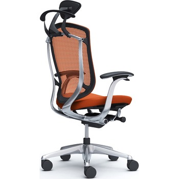 コンテッサセコンダ，固定肘，座クッション，小型ヘッド5本脚，ポリッシュ，ブラック，ランバー無ハンガー付 オカムラ(岡村製作所)