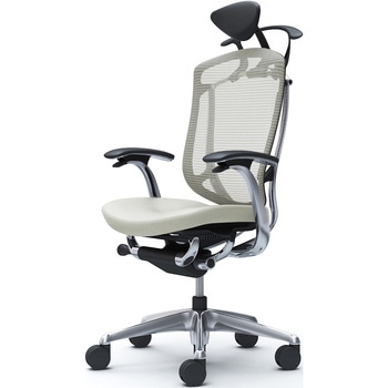 コンテッサセコンダ、固定肘、可動ヘッド、座革、ハンガー付、ランバー無、ブラックB、ポリッシュ、脚ポリッシュ、ウレタン - オカムラ(岡村製作所)