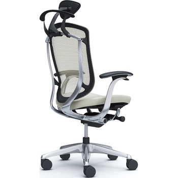 コンテッサセコンダ、固定肘、可動ヘッド、座革、ハンガー付、ランバー無、ブラックB、ポリッシュ、脚ポリッシュ、ウレタン - オカムラ(岡村製作所)