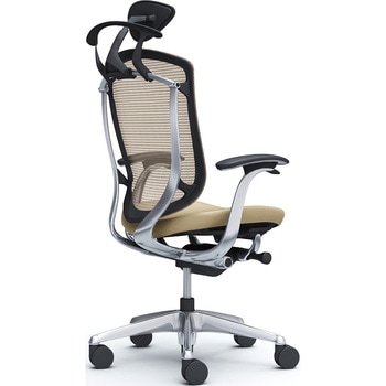 コンテッサセコンダ、固定肘、可動ヘッド、座革、ハンガー付、ランバー無、ブラックB、ポリッシュ、脚ポリッシュ、ウレタン - オカムラ(岡村製作所)