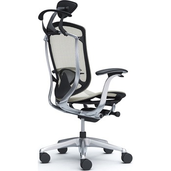 コンテッサセコンダ、固定肘、可動ヘッド、座メッシュ、ハンガー付、ランバー付、ブラックB、ポリッシュ、脚ポリッシュ、ウレタン - オカムラ(岡村製作所)