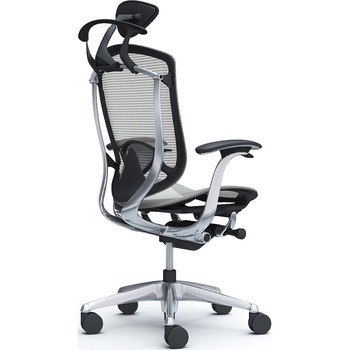 コンテッサセコンダ、固定肘、可動ヘッド、座メッシュ、ハンガー付、ランバー付、ブラックB、ポリッシュ、脚ポリッシュ、ウレタン - オカムラ(岡村製作所)