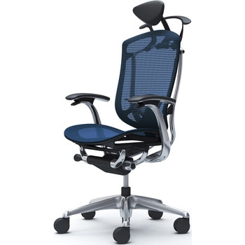 コンテッサセコンダ、固定肘、可動ヘッド、座メッシュ、ハンガー付、ランバー付、ブラックB、ポリッシュ、脚ポリッシュ、ウレタン - オカムラ(岡村製作所)