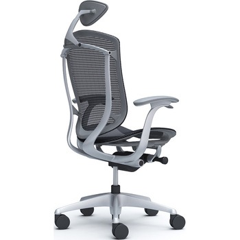 コンテッサセコンダ、固定肘、可動ヘッド、座メッシュ、ハンガー無、ランバー無、グレーB、シルバー、脚シルバー、ウレタン - オカムラ(岡村製作所)